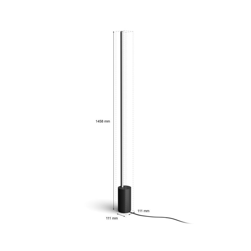 Philips - Candeeiro de chão LED RGBW com regulação Hue SIGNE LED/29W/230V 2000-6500K preto