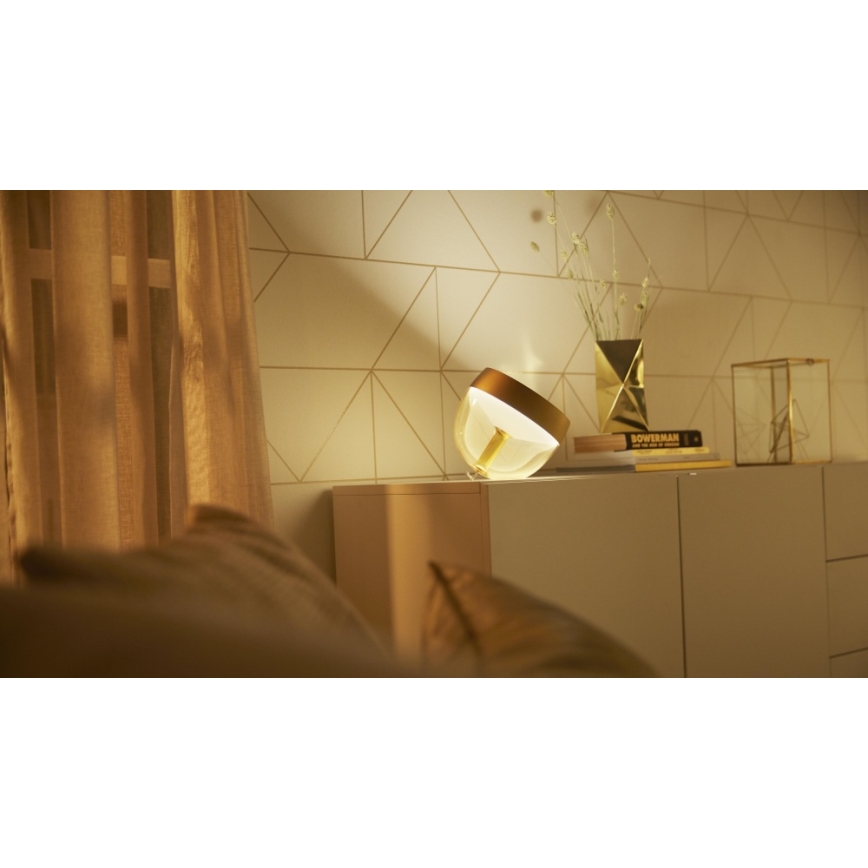 Philips - Candeeiro de mesa LED RGB com regulação Hue IRIS LED/10W/230V 2000-6500K dourado