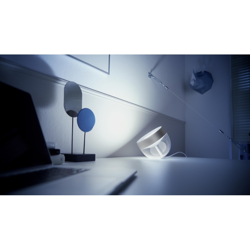 Philips - Candeeiro de mesa LED RGB com regulação Hue IRIS LED/10W/230V 2000-6500K prateado