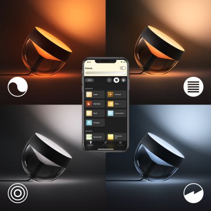 Philips - Candeeiro de mesa LED RGB com regulação Hue IRIS LED/10W/230V 2000-6500K preto