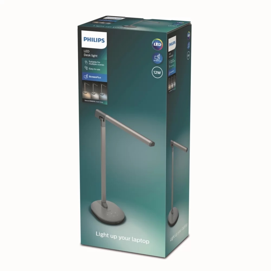 Philips - Candeeiro de mesa táctil LED com regulação SWORD LED/12W/230V 2700/4000/6500K CRI90