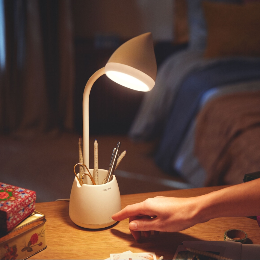 Philips - Candeeiro de mesa táctil LED com regulação HAT LED/4,5W/5V 3000/4000/5700K CRI 90