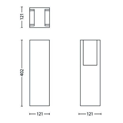 Philips - Candeeiro exterior BRIDGE 1xE27/14W/230V IP44 40,2 cm