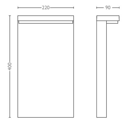 Philips - Candeeiro exterior LED BUSTAN LED/3,8W/230V 2700K 40 cm IP44