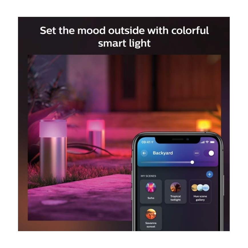 Philips - Candeeiro exterior LED RGBW com regulação Hue CALLA LED/8W/230V IP44
