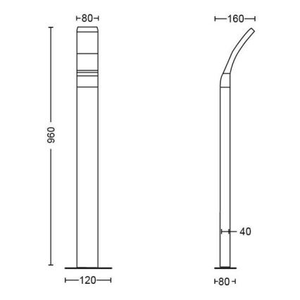 Philips - Candeeiro exterior LED LED/12W/230V 2700K 96 cm IP44