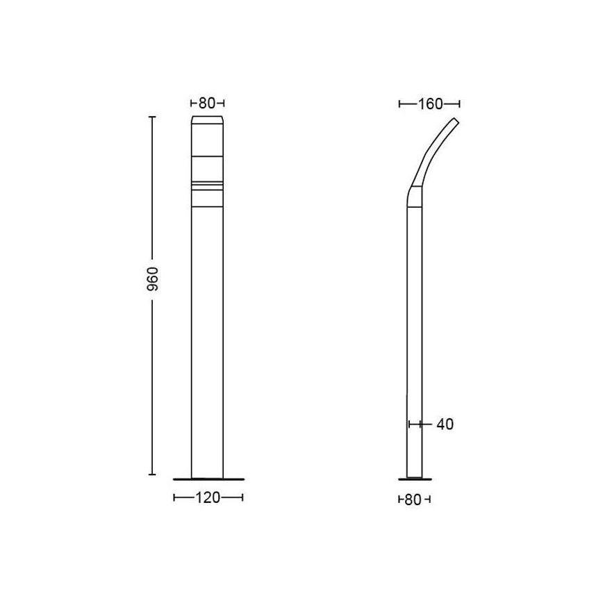 Philips - Candeeiro exterior LED LED/12W/230V 2700K 96 cm IP44