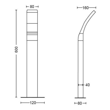 Philips - Candeeiro exterior LED LED/12W/230V 4000K 60 cm IP44