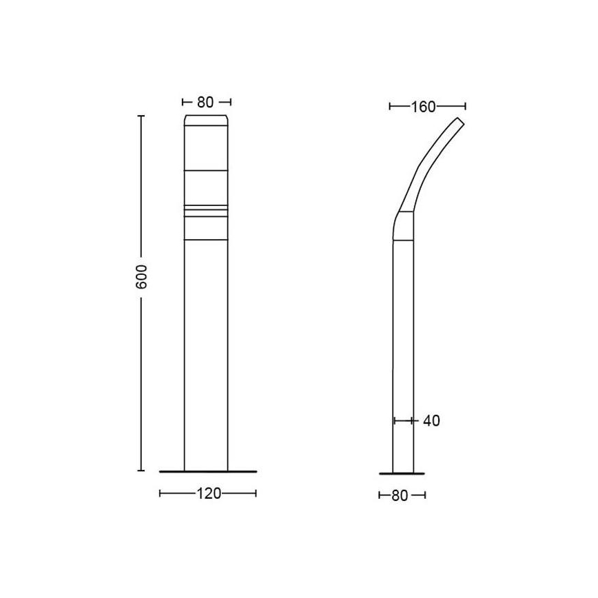 Philips - Candeeiro exterior LED LED/12W/230V 4000K 60 cm IP44