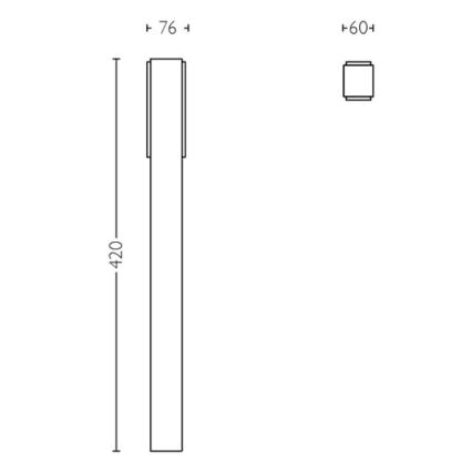Philips - Candeeiro exterior LED STRATOSPHERE LED/3,8W/230V 42 cm 2700K IP44