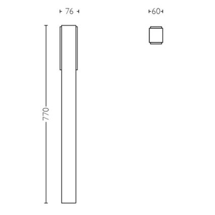 Philips - Candeeiro exterior LED STRATOSPHERE LED/3,8W/230V 77 cm 2700K IP44