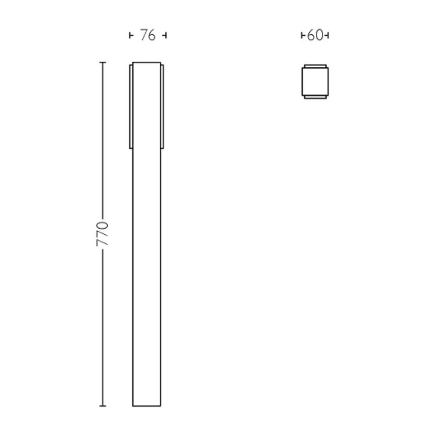 Philips - Candeeiro exterior LED STRATOSPHERE LED/3,8W/230V 77 cm 2700K IP44