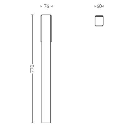 Philips - Candeeiro exterior LED STRATOSPHERE LED/3,8W/230V 77 cm 4000K IP44