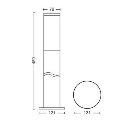 Philips - Candeeiro exterior 1xE27/20W/230V 45 cm IP44