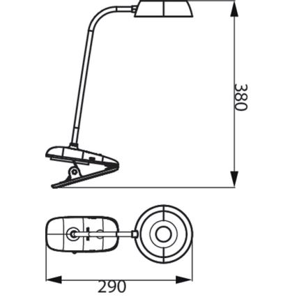 Philips - Candeeiro LED com regulação e clipe DONUTCLIP LED/3W/5V CRI 90 rosa