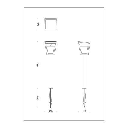 Philips - Candeeiro solar LED com sensor NISSA LED/1,8W/3,7V 3000K IP44