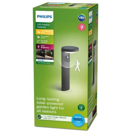 Philips - Candeeiro solar LED com sensor LED/1,2W/4V 3000K IP44