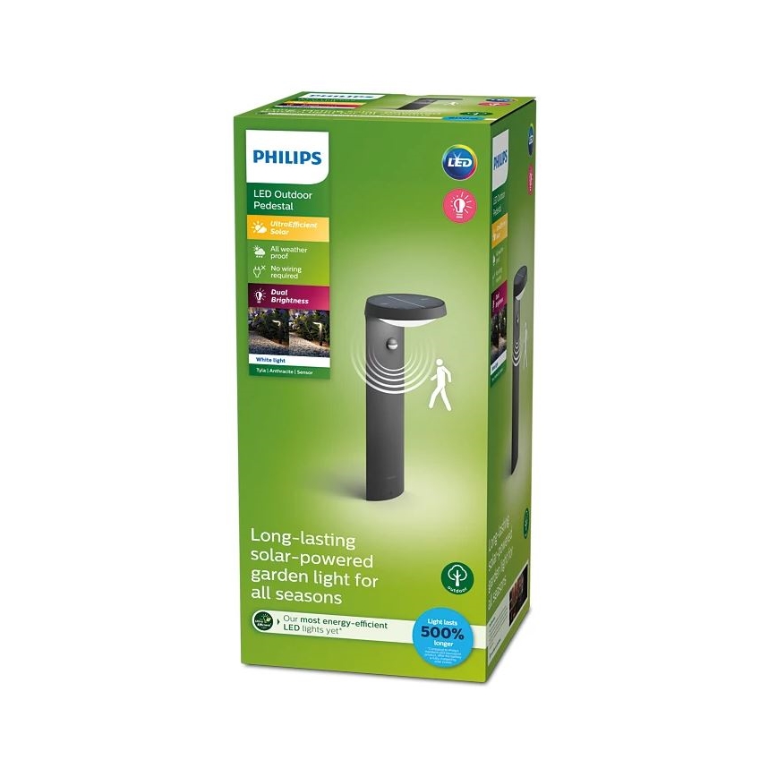 Philips - Candeeiro solar LED com sensor LED/1,2W/4V 3000K IP44