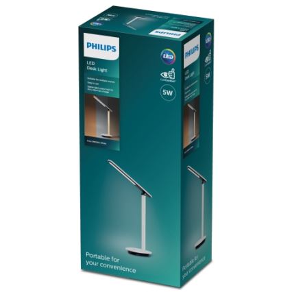 Philips - Candeeiro táctil de mesa LED com regulação ROCK LED/5W/5V 1800mAh