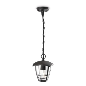 Philips - Candelabro exterior suspenso 1xE27/60W/230V preto IP44
