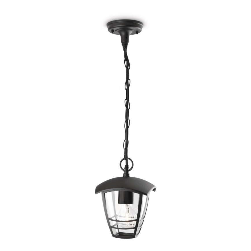 Philips - Candelabro exterior suspenso 1xE27/60W/230V preto IP44