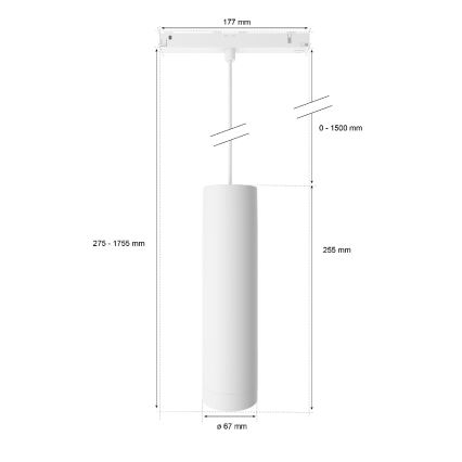 Philips - Candelabro suspenso para sistema de carril LED RGB com regulação Hue PERIFO LED RGB/5,2W/24V 2000-6500K