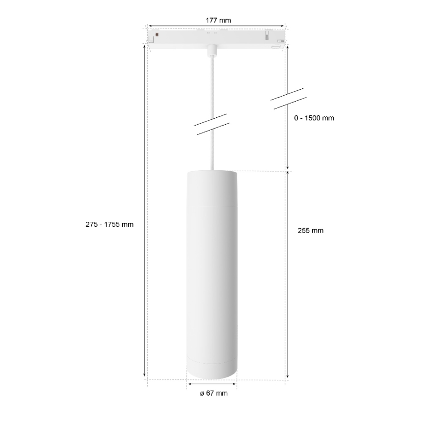 Philips - Candelabro suspenso para sistema de carril LED RGB com regulação Hue PERIFO LED RGB/5,2W/24V 2000-6500K