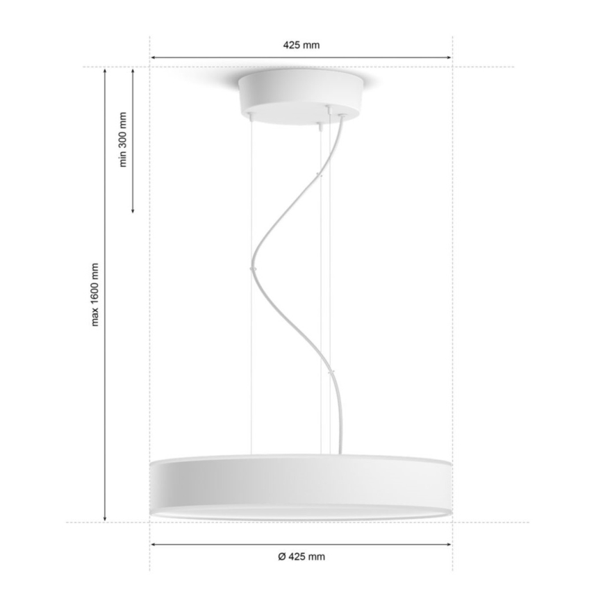 Philips - Candelabro suspenso LED com regulação Hue LED/33,5W/230V 2200-6500K branco + controlo remoto