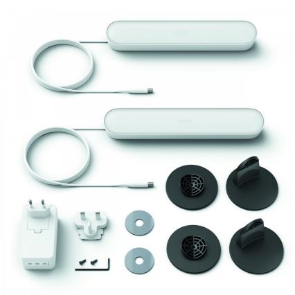Philips - CONJUNTO 2x Candeeiro de mesa LED RGB com regulação Hue PLAY LED/6W/230V branco