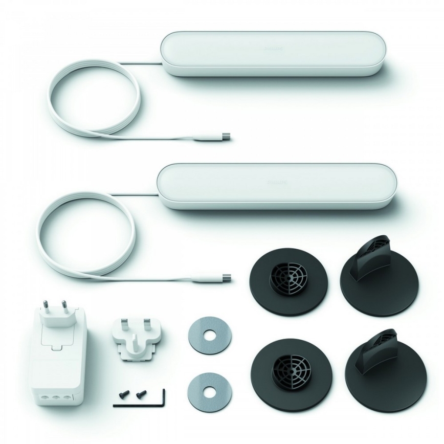 Philips - CONJUNTO 2x Lâmpada de Mesa LED RGB Regulável Hue PLAY LED/6W/230V branca