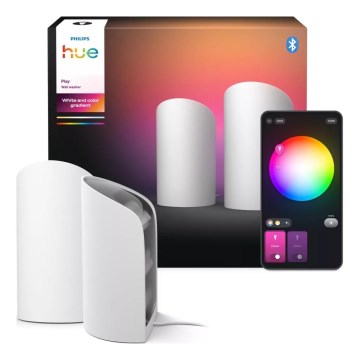 Philips - Conjunto 2x refletores de projeção reguláveis LED RGBW Hue PLAY LED/20W/230V 2000–6500K branco