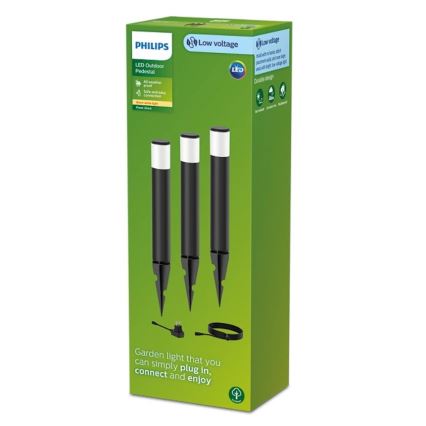 Philips - CONJUNTO 3x Candeeiro exterior LED PUREX LED/1,5W/24/230V IP44