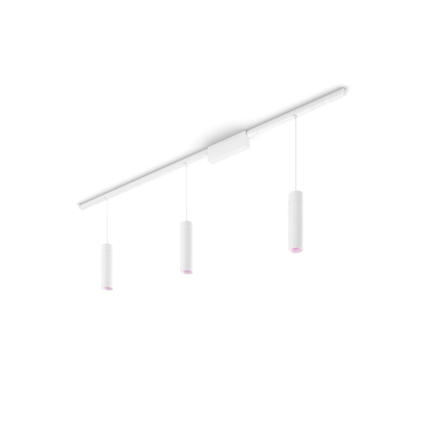 Philips - CONJUNTO 3x Candelabro suspenso para sistema de carril LED RGB com regulação Hue PERIFO LED RGB/15,6W/230V 2000-6500K