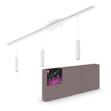 Philips - CONJUNTO 3x Candelabro suspenso para sistema de carril LED RGB com regulação Hue PERIFO LED RGB/15,6W/230V 2000-6500K