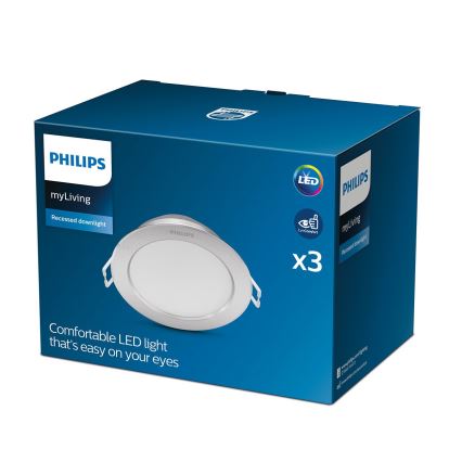 Philips - CONJUNTO 3x Foco de encastrar LED LED/3,5W/230V 2700K