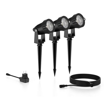 Philips - CONJUNTO 3x Foco exterior LED CASPER LED/1,5W/24/230V IP44