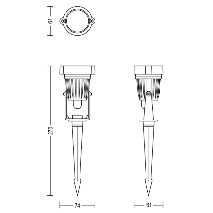 Philips - CONJUNTO 3x Foco exterior LED CASPER LED/1,5W/24/230V IP44