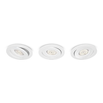 Philips - CONJUNTO 3x Focos de encastrar LED com regulação/4,5W/230V