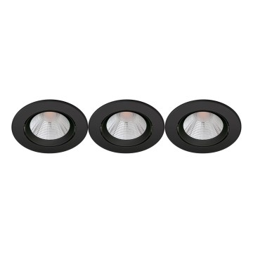Philips - CONJUNTO 3x Focos de encastrar LED com regulação SPARKLE LED/5,5W/230V 2700K preto
