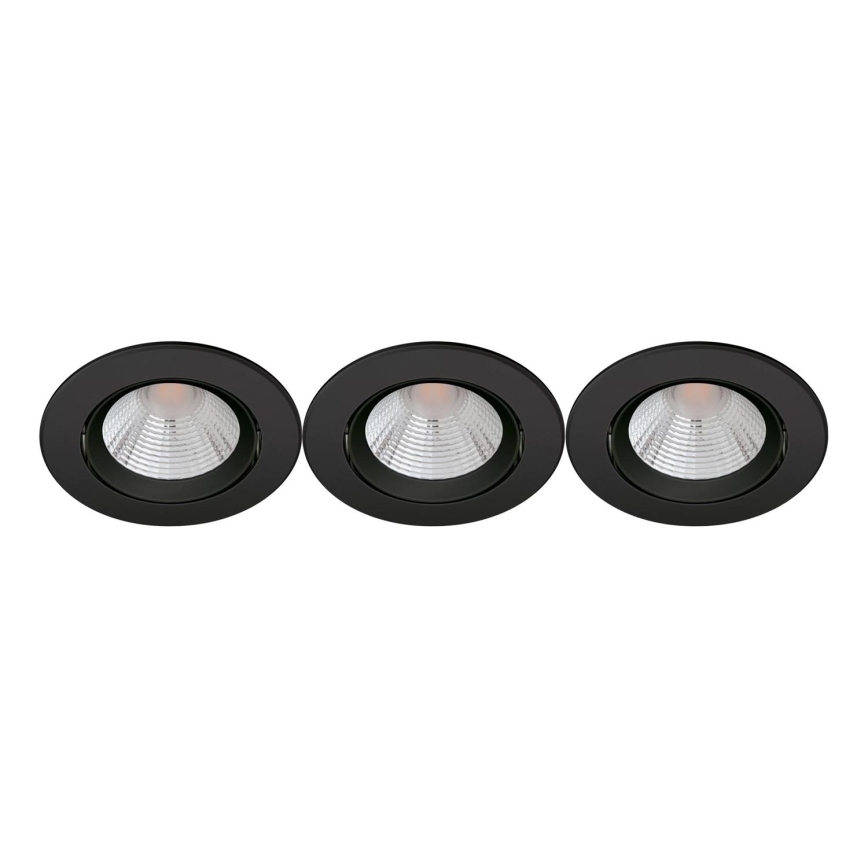 Philips - CONJUNTO 3x Focos de encastrar LED com regulação SPARKLE LED/5,5W/230V 2700K preto