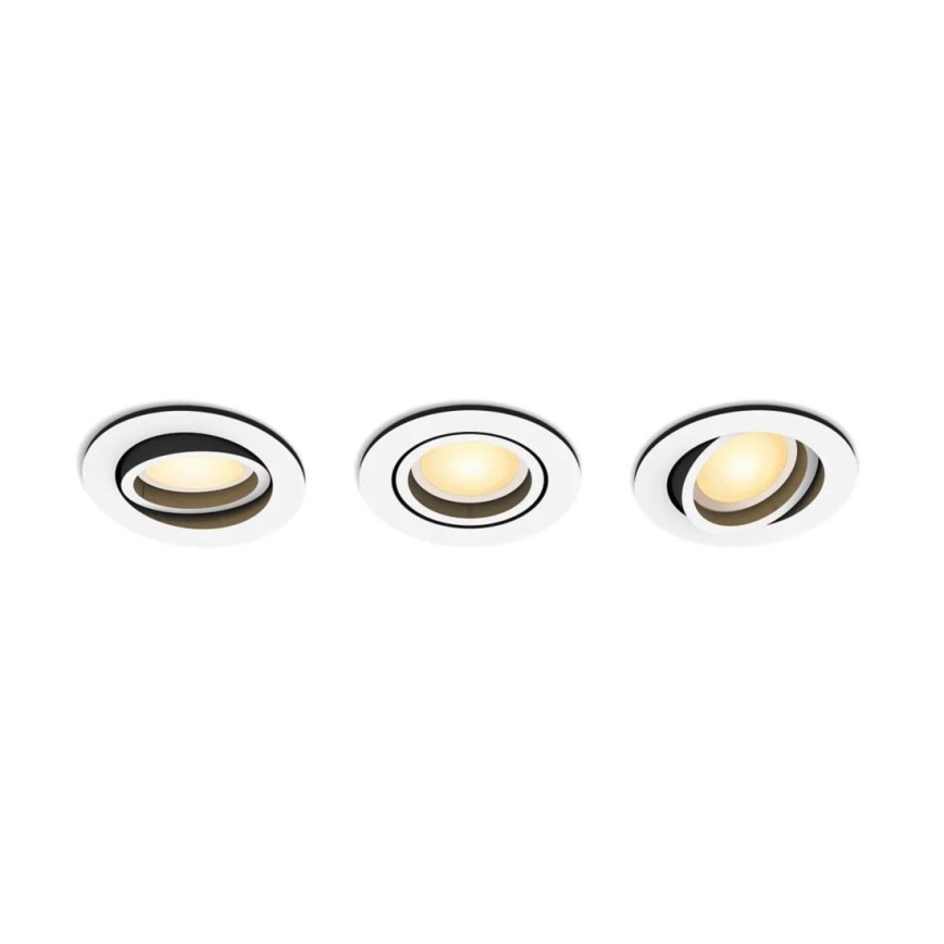Philips - CONJUNTO 3x Focos LED embutidos com regulação Hue MILLISKIN 1xGU10/4,2W/230 2200-6500K