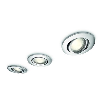 Philips - CONJUNTO 3x Iluminação embutida de casa de banho 3xGU10/35W/230V IP23