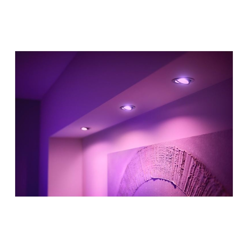 Philips - CONJUNTO 3x Iluminação embutida LED RGB com regulação Hue CENTURA 1xGU10/5,7W/230V 2000-6500K