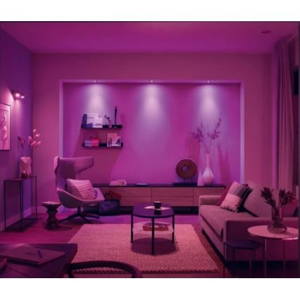 Philips - CONJUNTO 3x Iluminação embutida LED RGB com regulação Hue CENTURA 1xGU10/5,7W/230V 2000-6500K