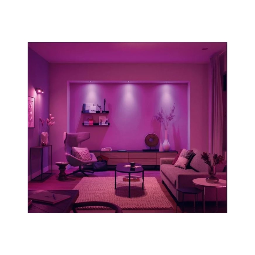 Philips - CONJUNTO 3x Iluminação embutida LED RGB com regulação Hue CENTURA 1xGU10/5,7W/230V 2000-6500K