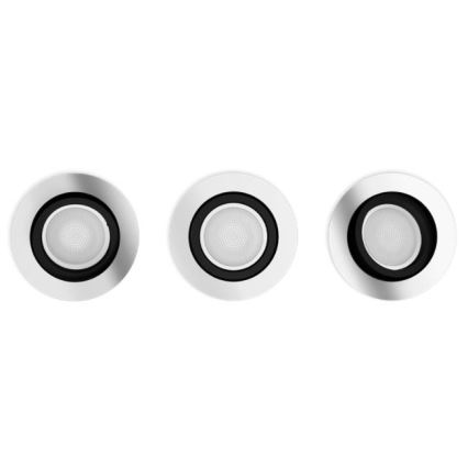 Philips - CONJUNTO 3x Iluminação embutida LED RGB com regulação Hue CENTURA 1xGU10/5,7W/230V 2000-6500K