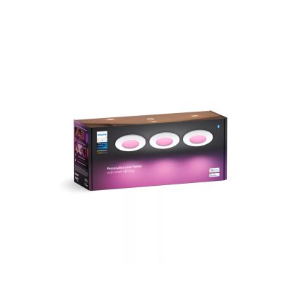 Philips - CONJUNTO 3x Focos de encastrar LED RGBW para casa de banho com regulação Hue SLIM LED/8,3W/230V IP44 2000-6500K