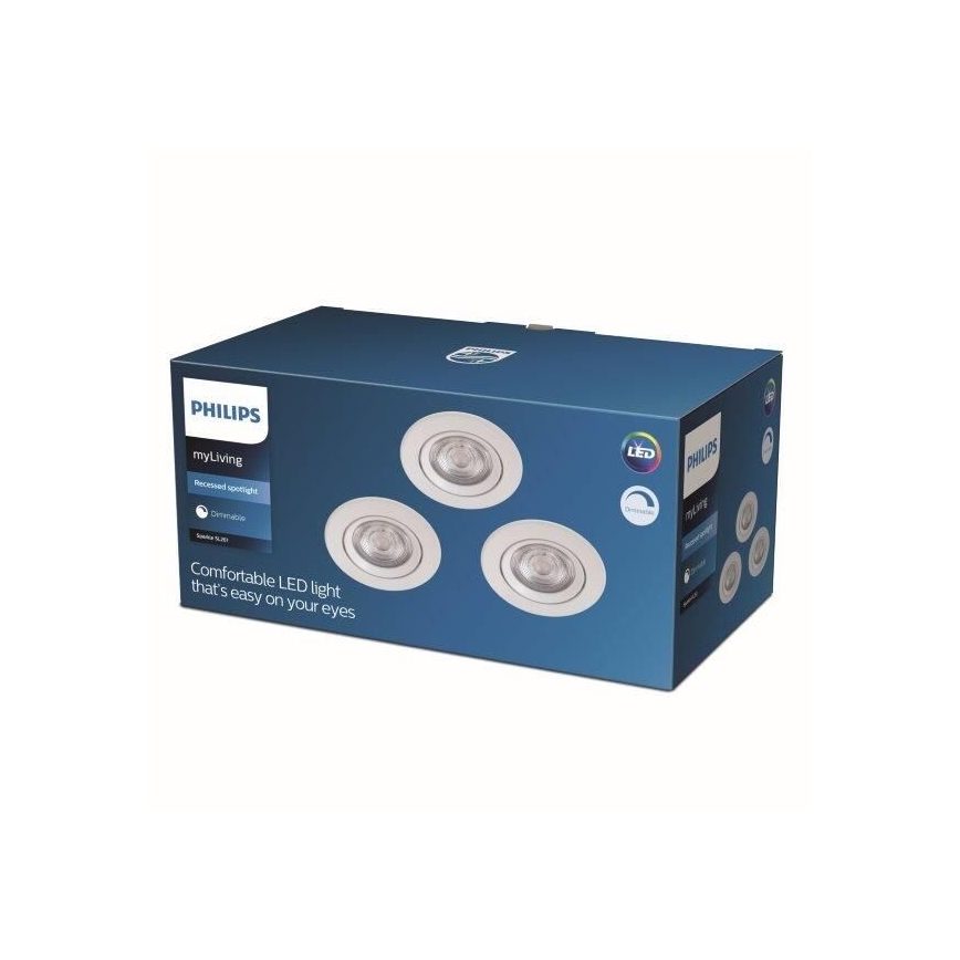 Philips - 3x Luz de escurecimento LED LED/5W/230V 2700K