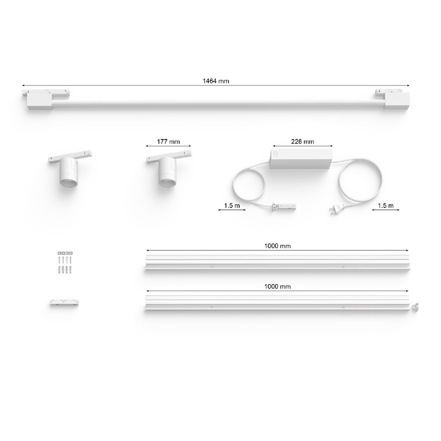 Philips - CONJUNTO 3xFoco para sistema de carril LED RGB com regulação Hue PERIFO LED/39,9W/230V 2000-6500K
