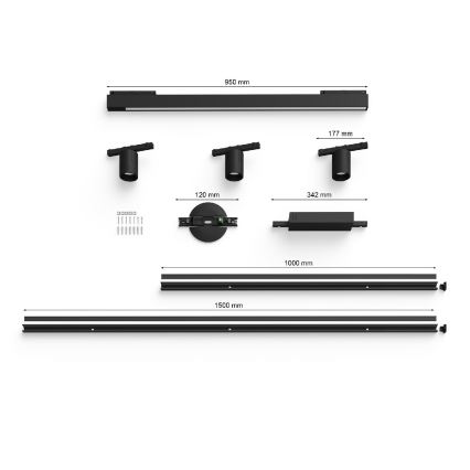Philips- CONJUNTO 4xIluminação para sistema de carril LED RGB com regulação Hue PERIFO LED RGB/44,6W/230V 2000-6500K